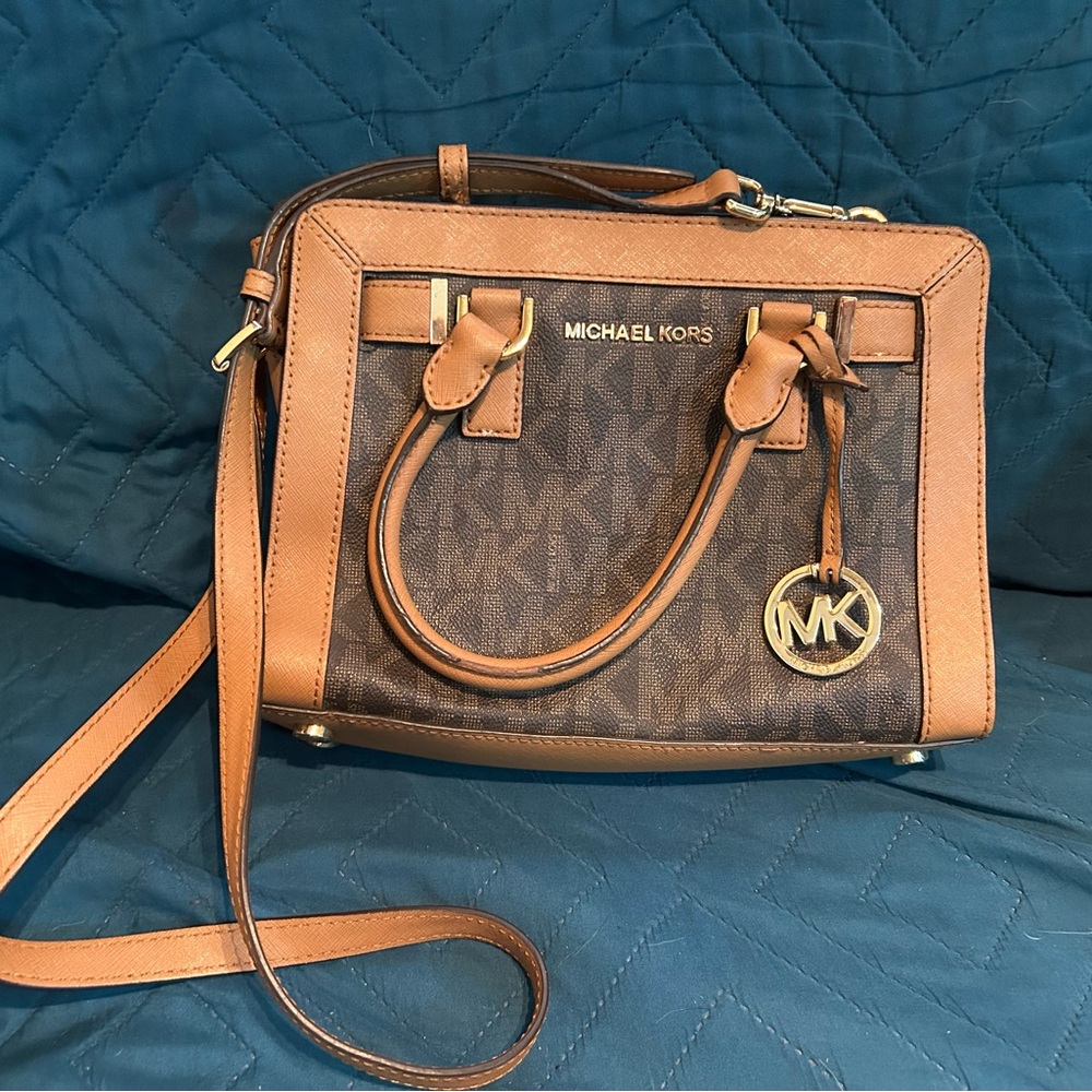 Michael Kors Brown and Tan Satchel